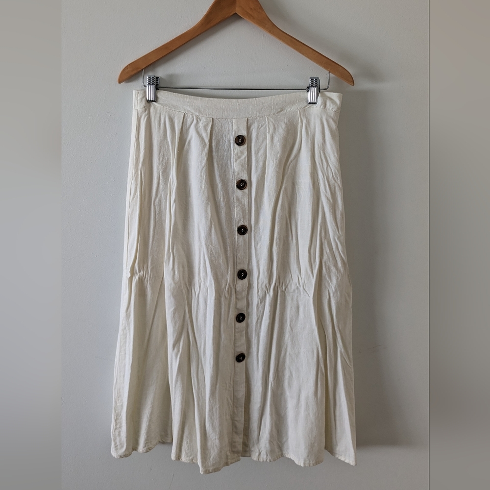 Hayden linen blend midi skirt